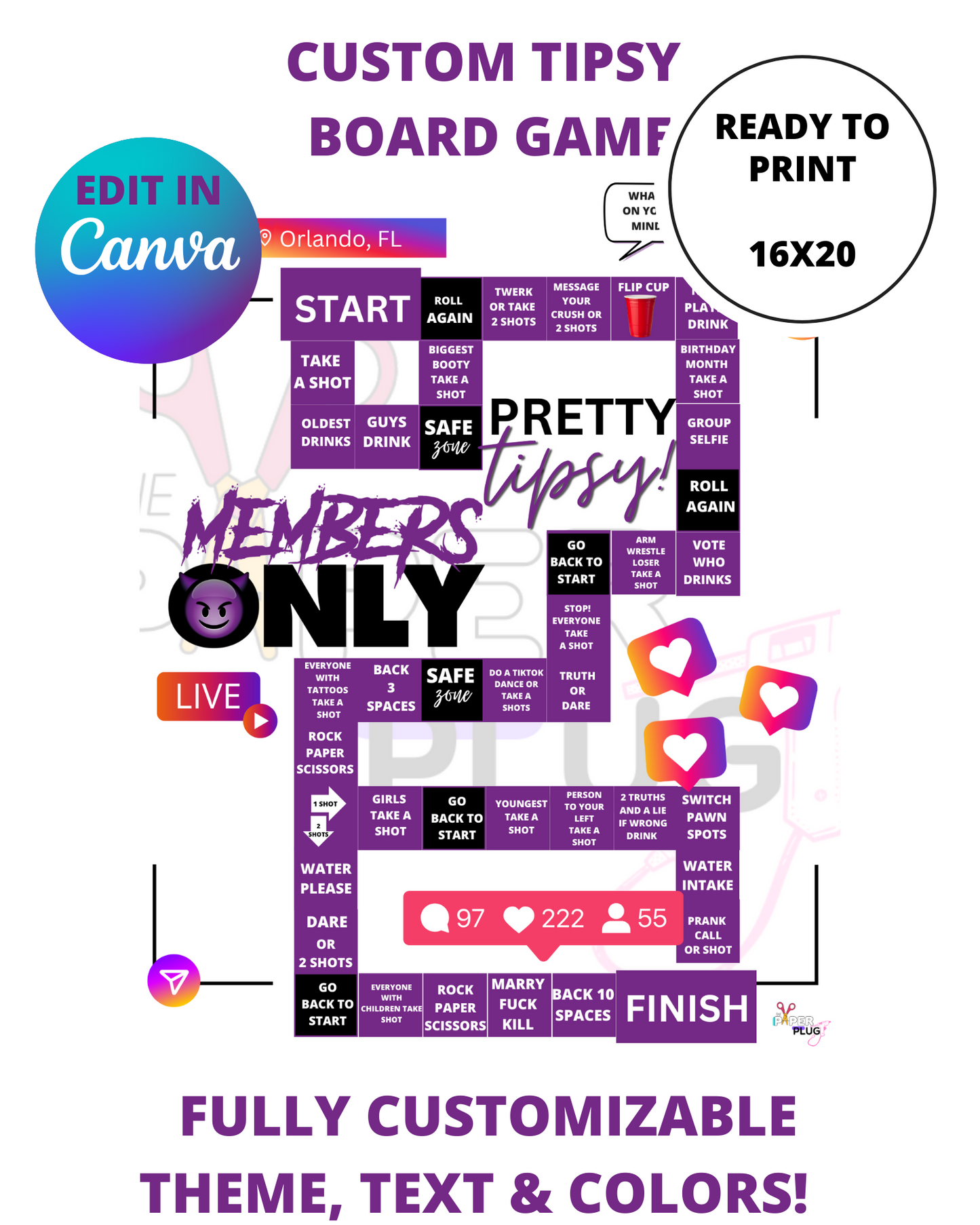 Digital - Custom Tipsy Game Board